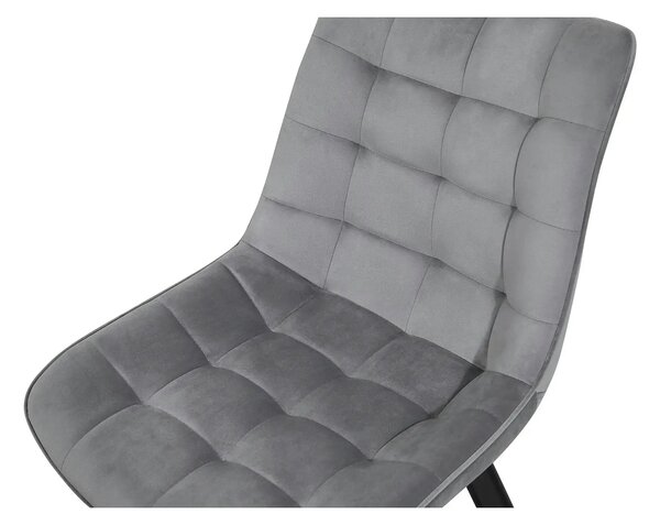 Scaun tapitat MEL, gri deschis/negru, stofa catifelata/metal, 47x56x84