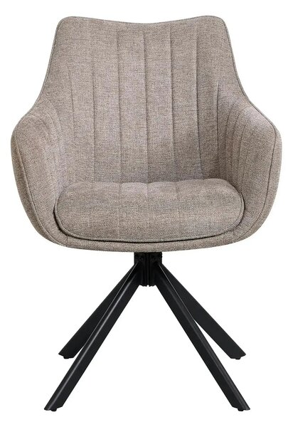 Scaun rotativ ASTON, grej/negru, stofa/metal, 61x58x86 cm