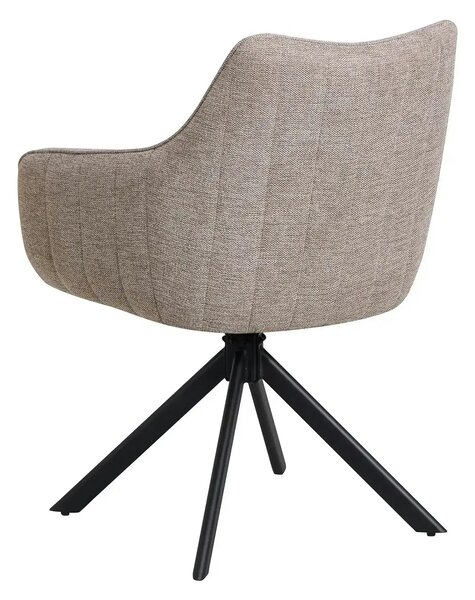 Scaun rotativ ASTON, grej/negru, stofa/metal, 61x58x86 cm