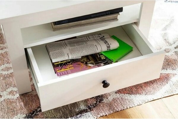 Masuta mica alba BRANDSON, alb, PAL laminat, 70x70x46 cm