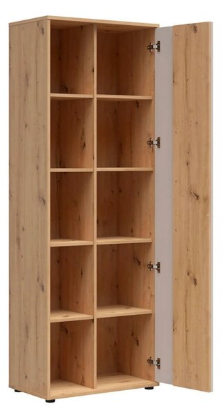 Biblioteca 5 rafturi BREVAS, stejar artisan/casmir, PAL, 70x40x196 cm