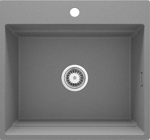 Deante Magnetic, chiuvetă din granit cu 1 cameră 560x520x220mm, gri metalic, DEA-ZRM_S10A