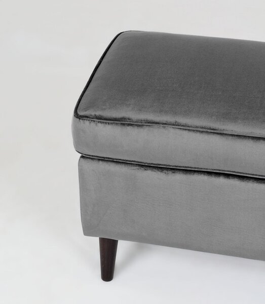 Taburet RON catifea gri, 60x40x44