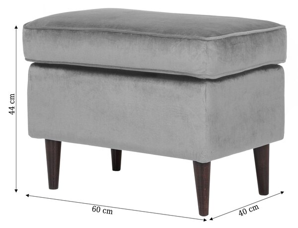 Taburet RON catifea gri, 60x40x44