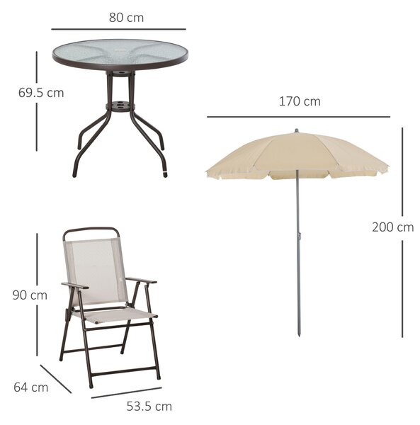 Set Mobilier de Gradina Outsunny cu Tuburi Otel 6 bucati, crem | Aosom Romania