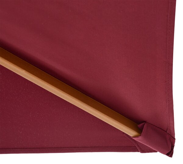 Umbrela din lemn Outsunny, bordo 2x3m | Aosom Romania