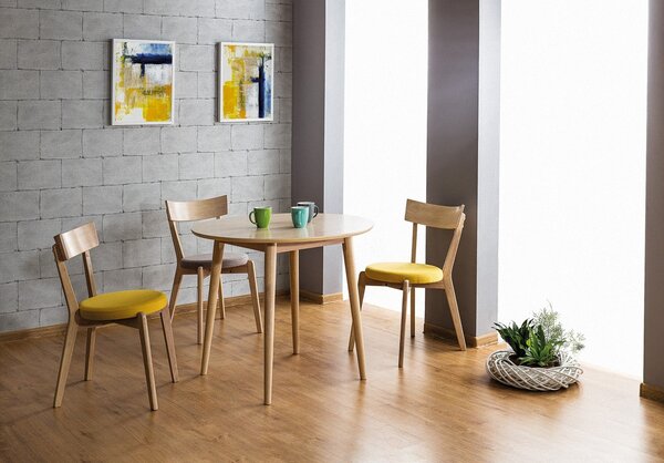 Scaun living Nelson, gri/stejar, 44X43X78 cm