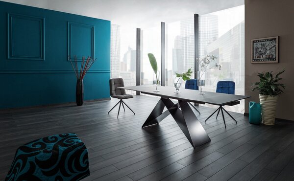 Masa sticla neagra extensibila Westin I, 90X160/240X76