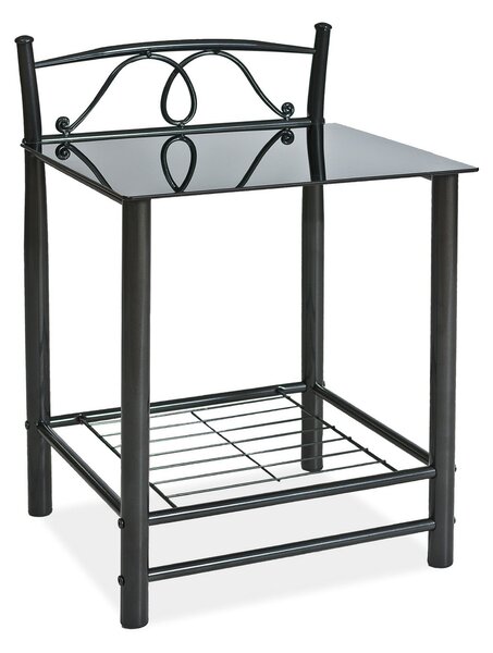 Noptiera dormitor neagra ET920, 46X49X65