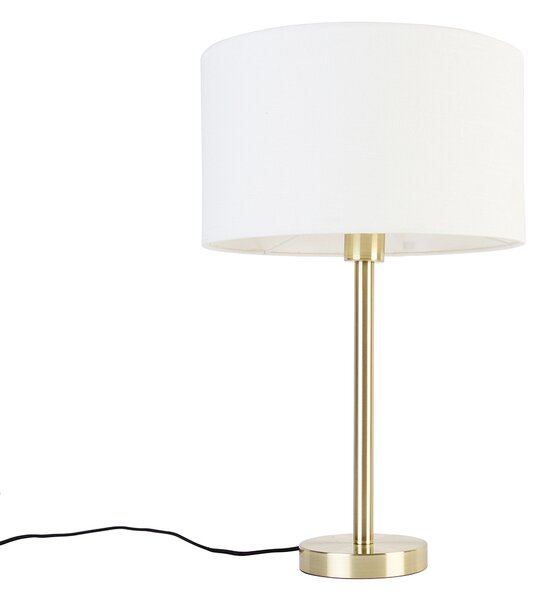 Lampa de masa clasica alama cu abajur alb 35 cm - Simplo