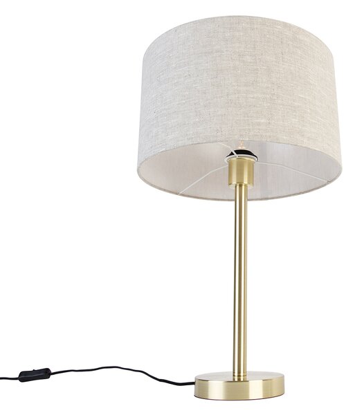 Lampa de masa clasica alama cu abajur gri deschis 35 cm - Simplo