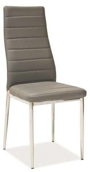 Scaun tapitat cu piele ecologica gri H261, 40X38X96