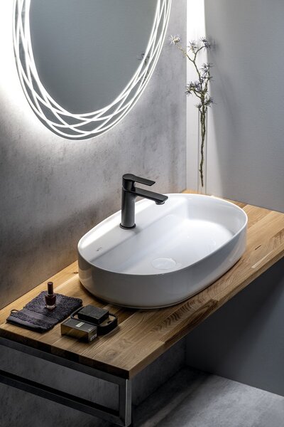 Isvea Isvea, Chiuvetă de blat din ceramică INFINITY OVAL, 60x40 cm, alb, 10NF65060
