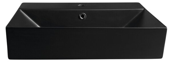 Isvea Sapho, SISTEMA Chiuvetă ceramică 60x42cm, negru mat, 10SF50060-2N