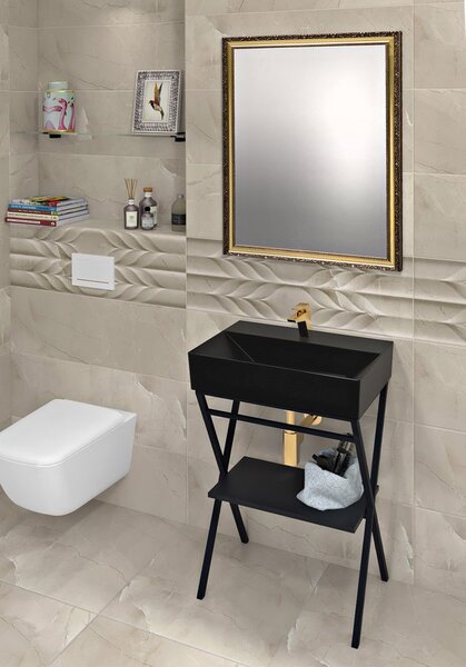 Isvea Sapho, SISTEMA Chiuvetă ceramică 60x42cm, negru mat, 10SF50060-2N