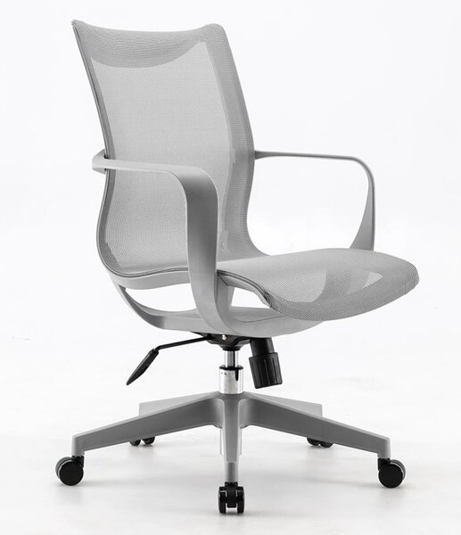 SIHOO M77 Scaun ergonomic, design dintr-o bucata, pivotant, reglare pe inaltime, mecanism inclinare/blocare, Full Mesh, Gri