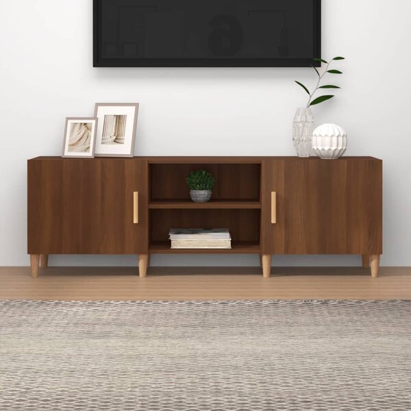 Comodă TV, stejar maro, 150x30x50 cm, lemn prelucrat