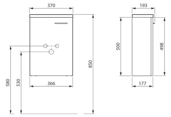Aqualine Aqualine, Dulap lavoar ZOJA 37x50x18cm, alb, 51037A