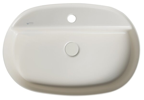 Isvea Isvea, Chiuvetă de blat din ceramică INFINITY OVAL, 60x40cm, Ivory, 10NF65060-2K