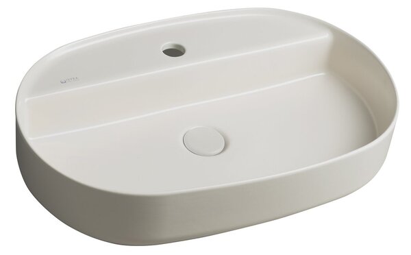 Isvea Isvea, Chiuvetă de blat din ceramică INFINITY OVAL, 60x40cm, Ivory, 10NF65060-2K