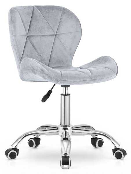 Scaun de birou AVOLA VELVET gri deschis