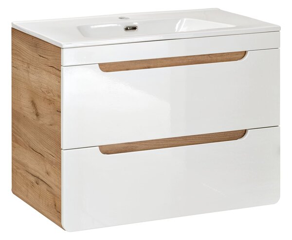 Comad Aruba White dulap 60x46x59 cm sub chiuveta pe perete alb-stejar ARUBAWHITE820-60CMFSC