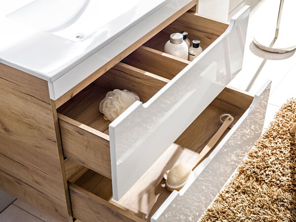 Comad Aruba White dulap 60x46x59 cm sub chiuveta pe perete alb-stejar ARUBAWHITE820-60CMFSC