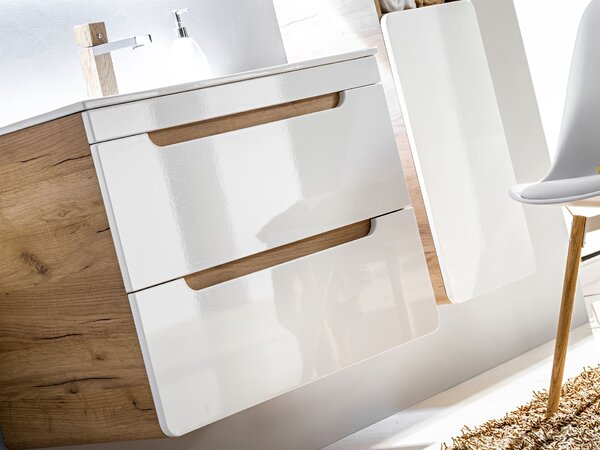 Comad Aruba White dulap 60x46x59 cm sub chiuveta pe perete alb-stejar ARUBAWHITE820-60CMFSC