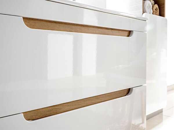 Comad Aruba White dulap 60x46x59 cm sub chiuveta pe perete alb-stejar ARUBAWHITE820-60CMFSC