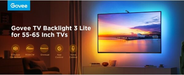 Govee - TV Backlight 3 Lite TV 40-50" SMART LED retroiluminare RGBICW Wi-Fi IP67 + telecomandă