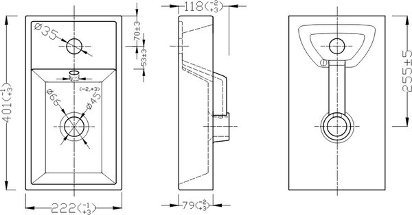 Comad Veda lavoar 40x22 cm dreptunghiular mobilier alb luciu UM-VEDEA40