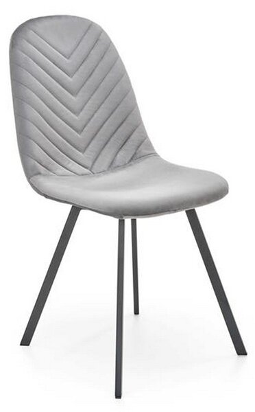 Scaun K462, stofa catifelata gri, 45x57x82 cm
