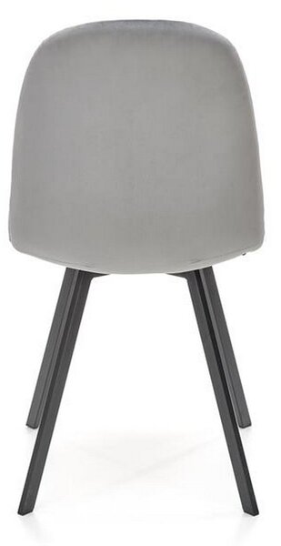 Scaun K462, stofa catifelata gri, 45x57x82 cm
