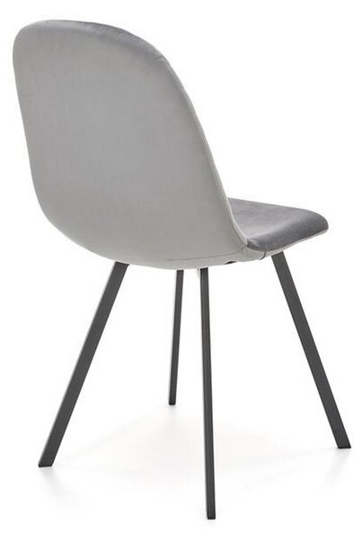 Scaun K462, stofa catifelata gri, 45x57x82 cm