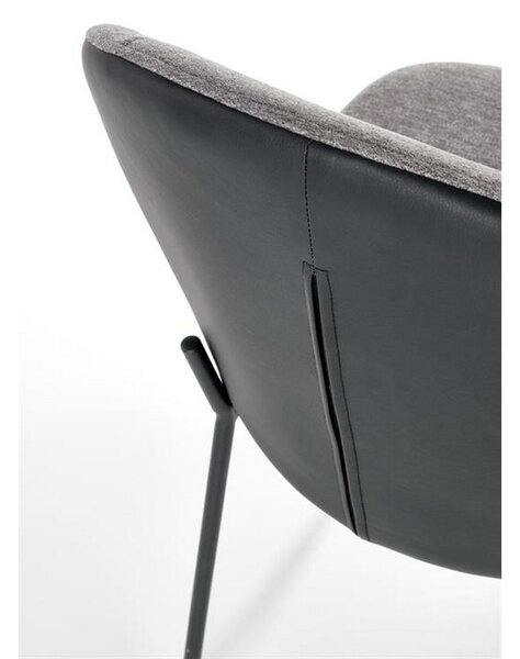 Scaun K471, stofa si piele ecologica gri, 50x58x85 cm