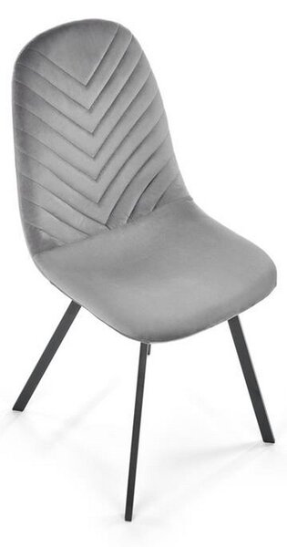 Scaun K462, stofa catifelata gri, 45x57x82 cm