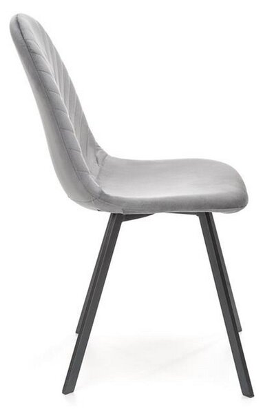 Scaun K462, stofa catifelata gri, 45x57x82 cm