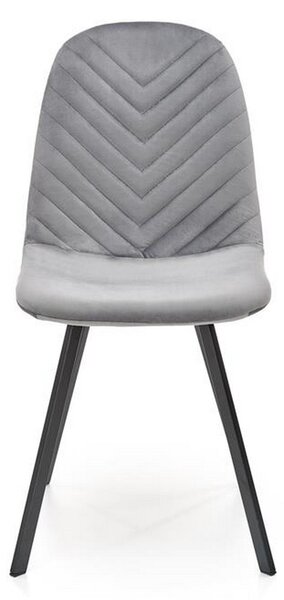 Scaun K462, stofa catifelata gri, 45x57x82 cm