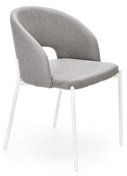 Scaun K486, stofa gri/alb, 51x57x77 cm