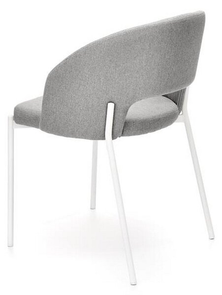 Scaun K486, stofa gri/alb, 51x57x77 cm
