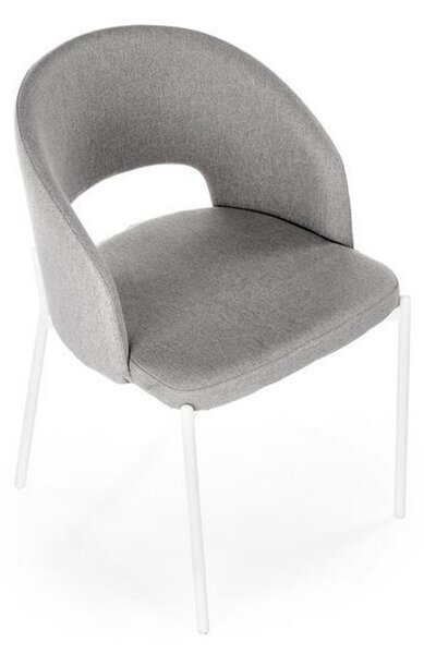 Scaun K486, stofa gri/alb, 51x57x77 cm