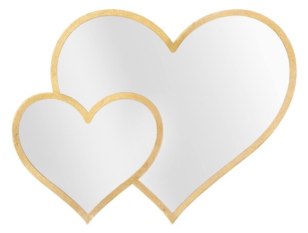 Oglinda decorativa Glam Heart, Mauro Ferretti, 65x50 cm, fier, auriu