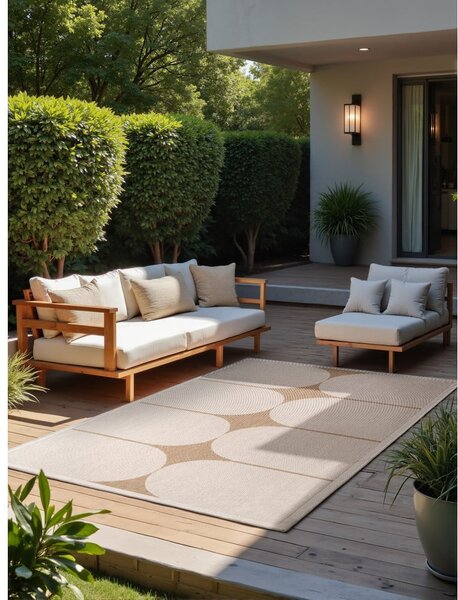 Covor pentru exterior și interior bej/fildeș 120x170 cm Duet Bowen – NORTHRUGS