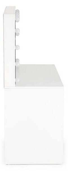 Masa de toaleta cu oglinda si iluminare led HOLLYWOOD XL, alb, 120x55x140 cm