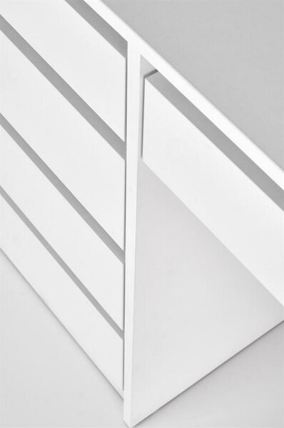 Masa de toaleta cu oglinda si iluminare led HOLLYWOOD XL, alb, 120x55x140 cm