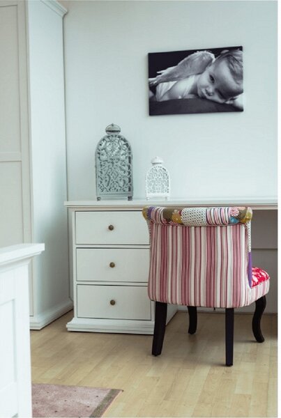 Birou PARIS, PAL infoliat lacuit, alb, 130x61,6x73,9 cm