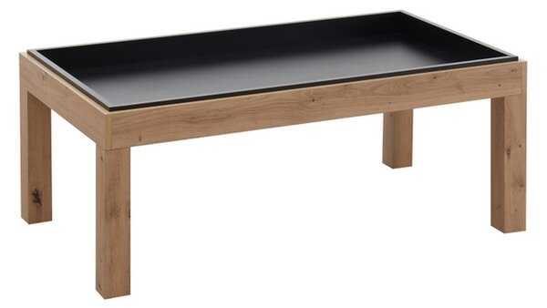 Masuta de cafea AVERSA, stejar artizanal/negru, 108X60X43 cm