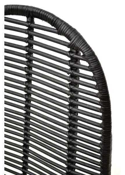Scaun din ratan natural K337, negru, 44X55X90 cm