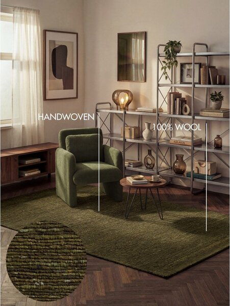 Covor verde închis țesut manual din lână 120x170 cm Bexley Woolwich – Ted Baker