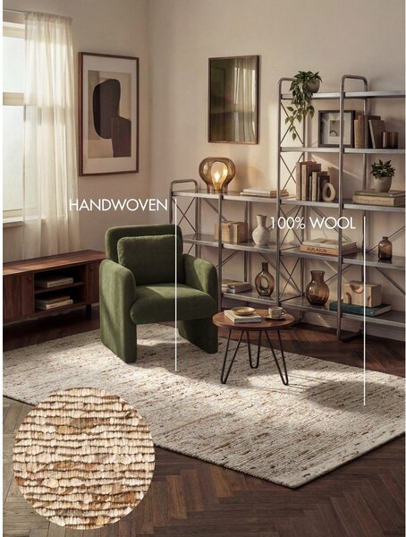 Covor bej țesut manual din lână 120x170 cm Bexley Woolwich – Ted Baker
